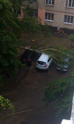 Плывущие и разбитые машины, поваленные деревья: по Харькову пронесся ураган (фото, видео) фото 16