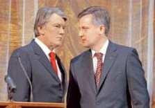Президент Виктор Ющенко и глава СБУ Валентин Наливайченко