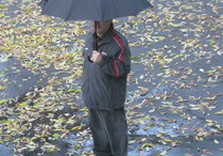 дождь человек под зонтом
